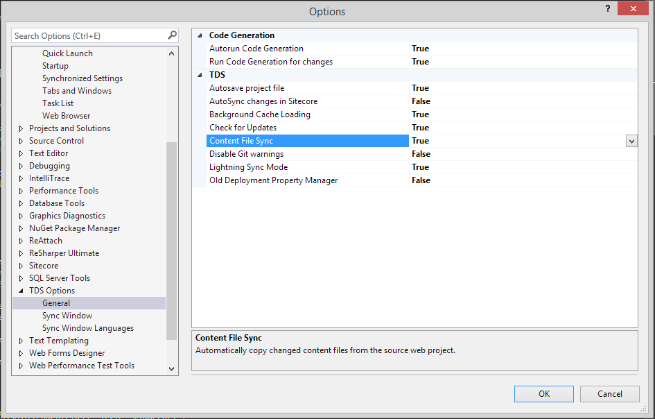 Screenshot TDS Classic Options Window